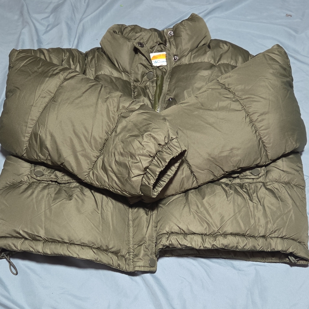 Military Green Puffer Jacket C&C California NWOT